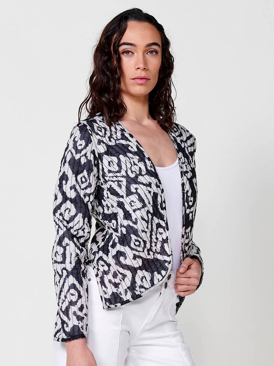 Chaqueta reversible acolchada para mujer color negro