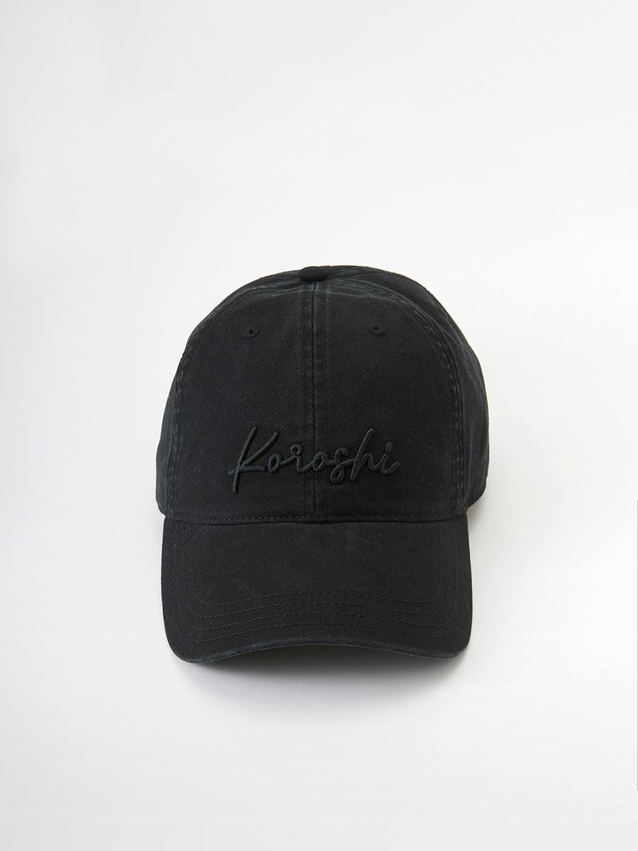 Gorra de hombre de algodón con cierre trasero y bordado delantero color negro para Hombre