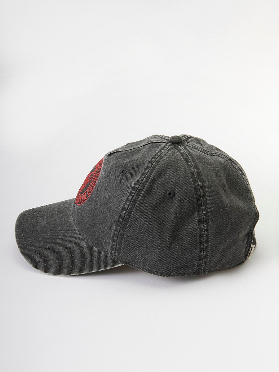 Gorra de hombre de algodón con cierre trasero y bordado delantero color Negro para Hombre