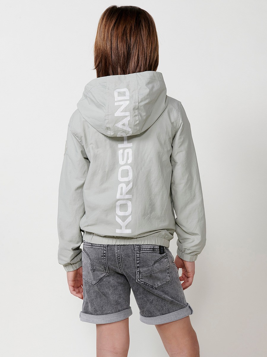 Kids' Long-Sleeve Jacket with Hood and Zipper Closure in Khaki 8