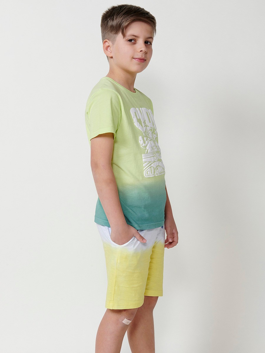 Kurzarm-T-Shirt mit Frontprint in Limette für Jungen 6