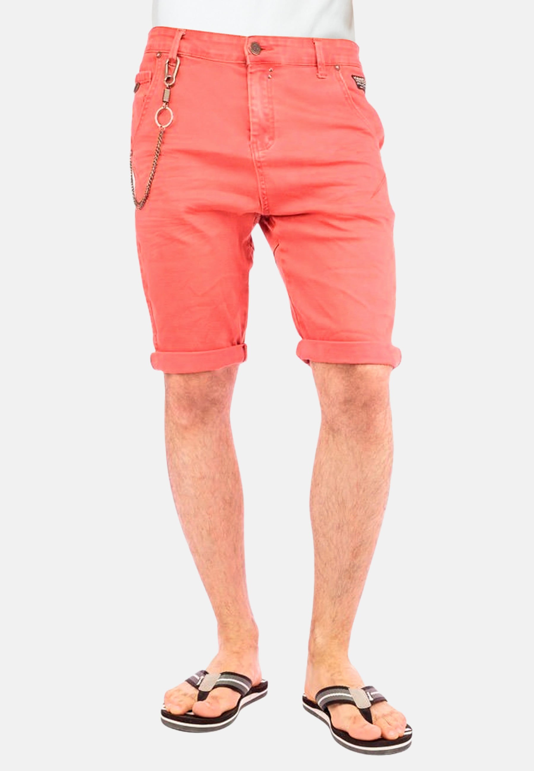 Pantalón corto bermuda de algodón color Naranja para Hombre