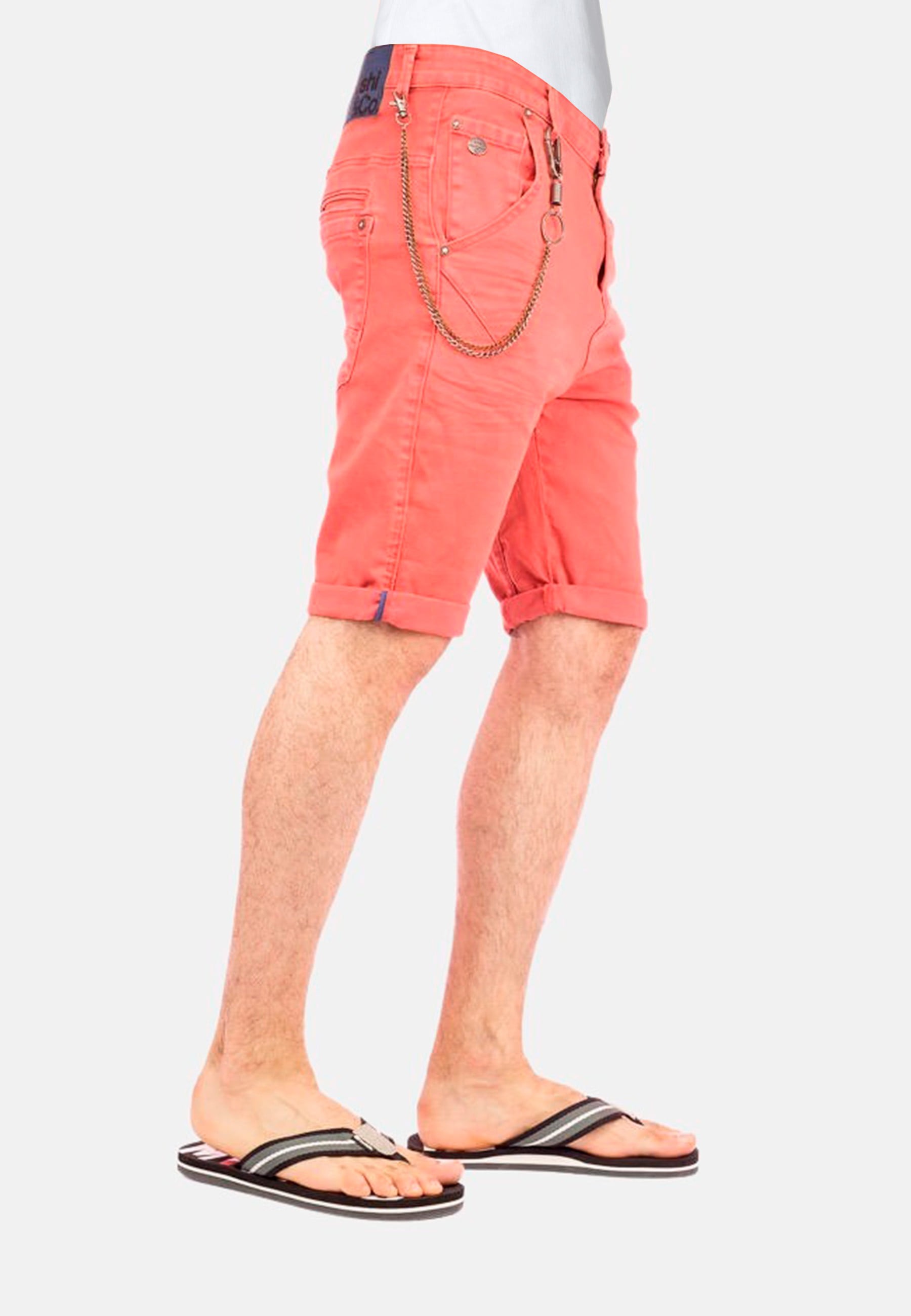 Pantalón corto bermuda de algodón color Naranja para Hombre 1