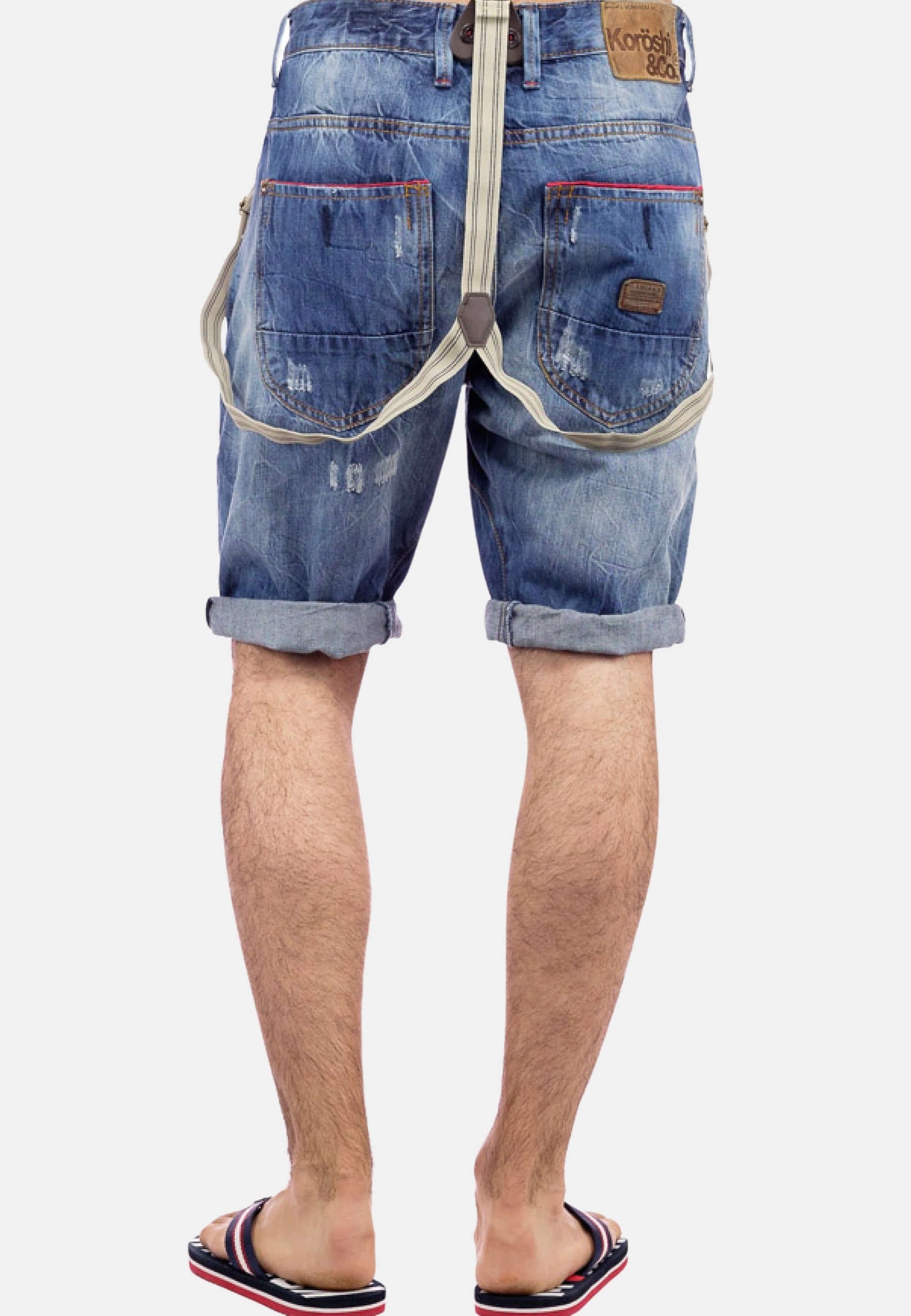 Pantalón corto denim efecto desgastado color Azul para Hombre 3