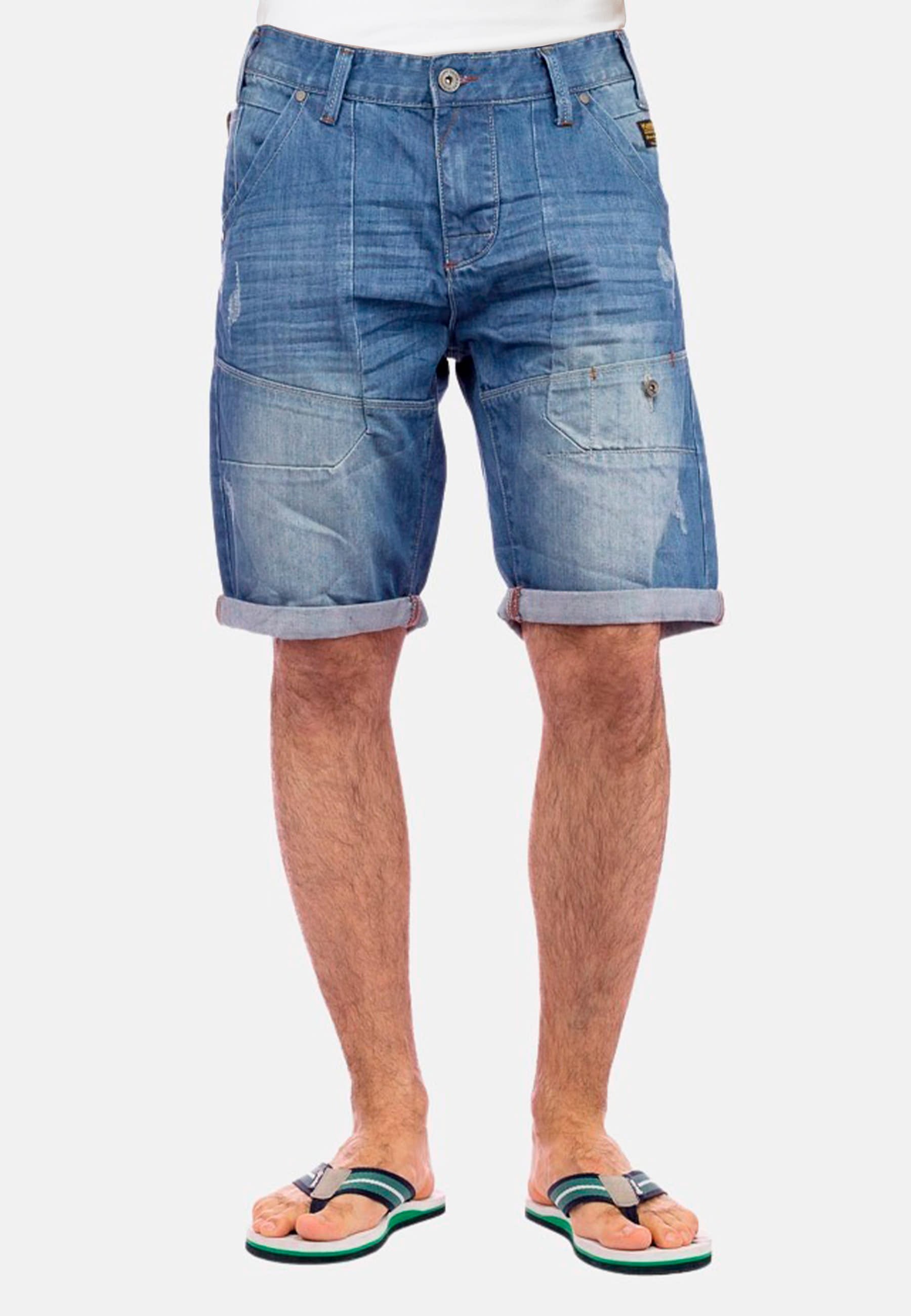 Pantalón corto denim efecto desgastado color Azul para Hombre