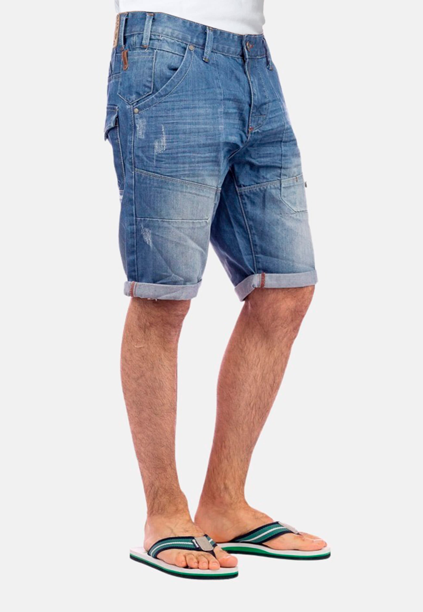 Pantalón corto denim efecto desgastado color Azul para Hombre 3