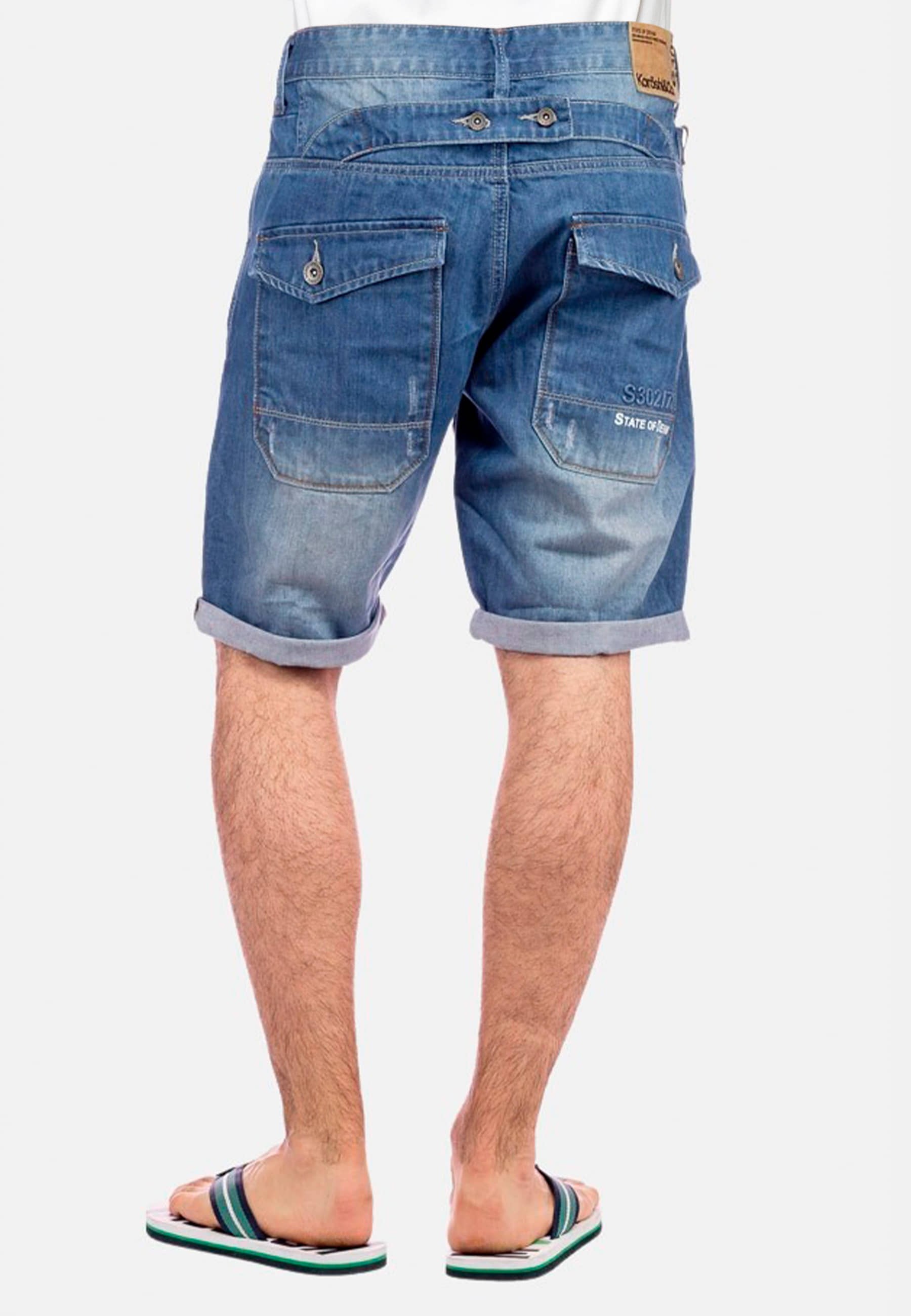 Pantalón corto denim efecto desgastado color Azul para Hombre 2