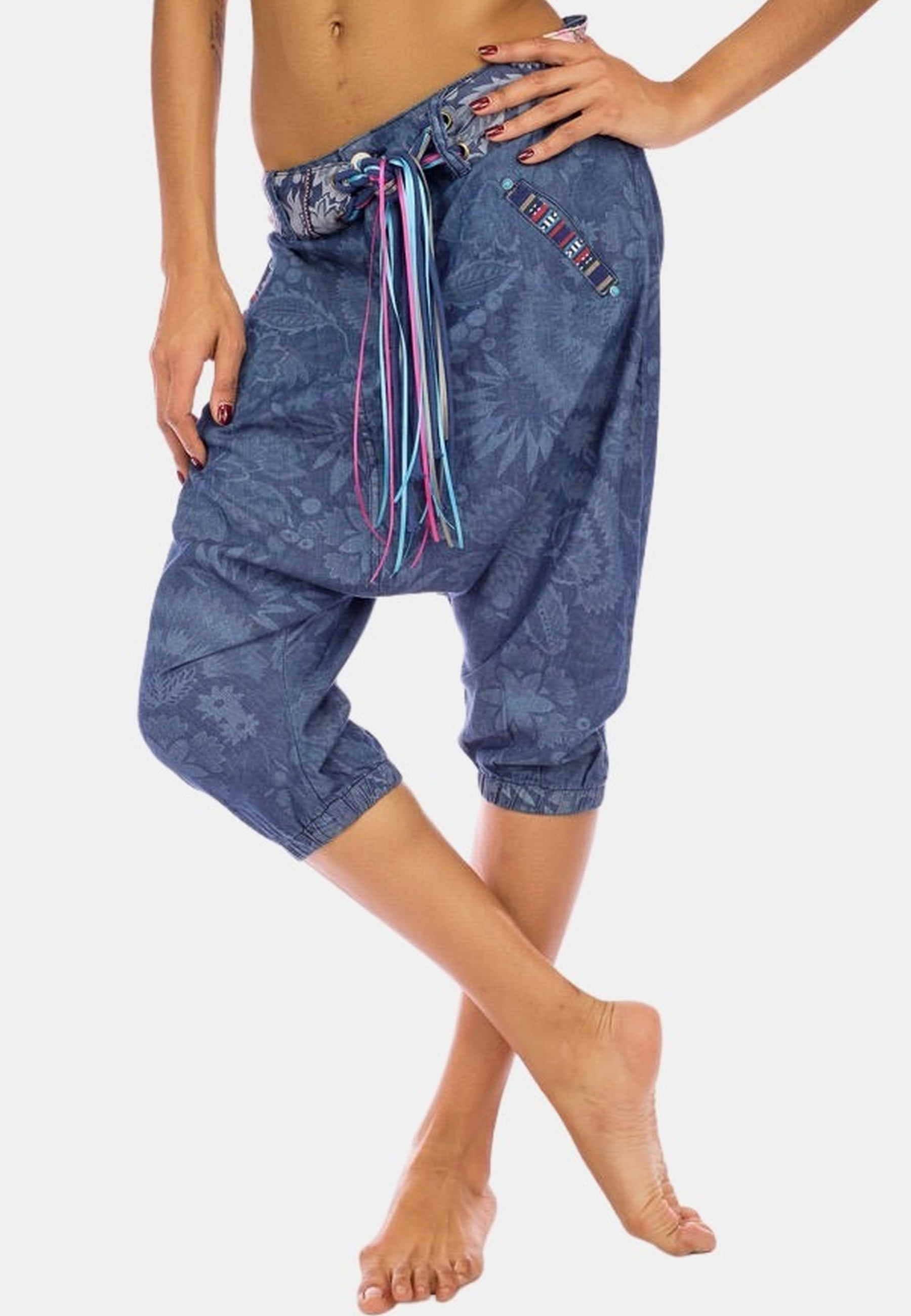 PANTALON DENIM SUPERBAGGY ETNICO LASER