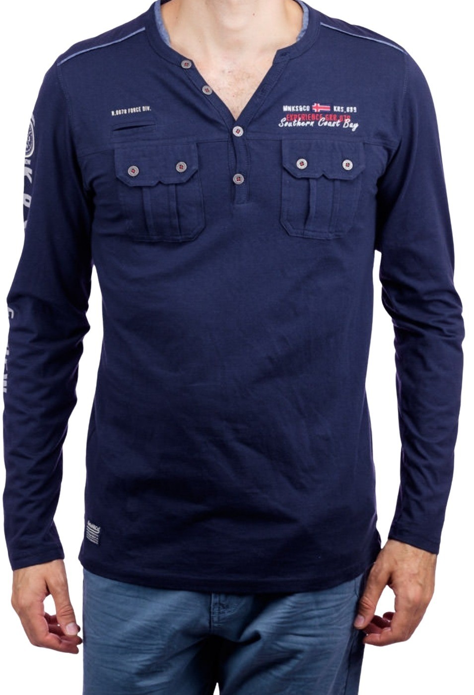 Camiseta de manga larga color Navy para Hombre