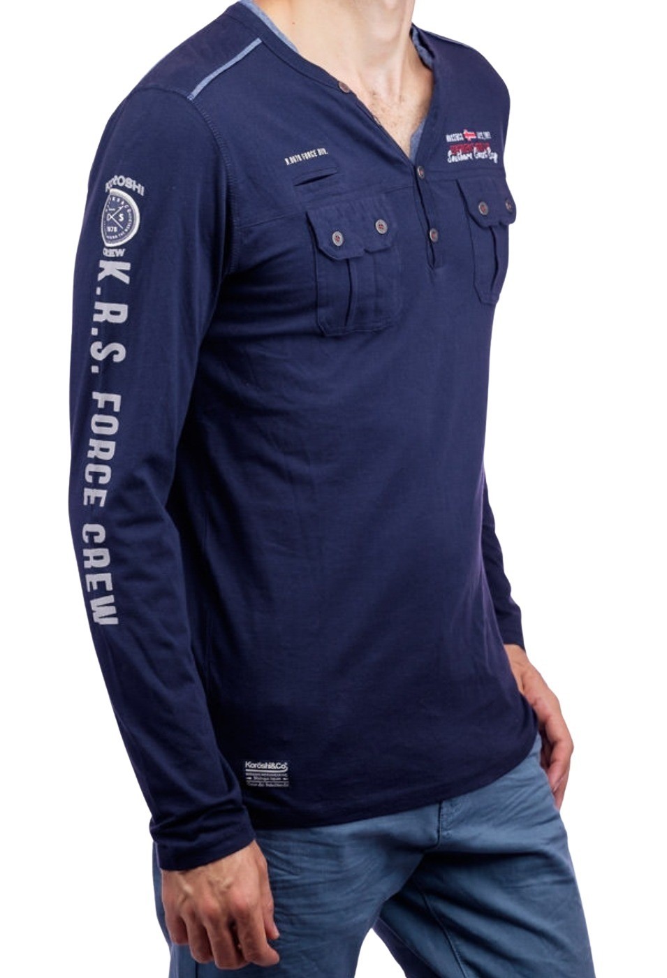 Camiseta de manga larga color Navy para Hombre 2