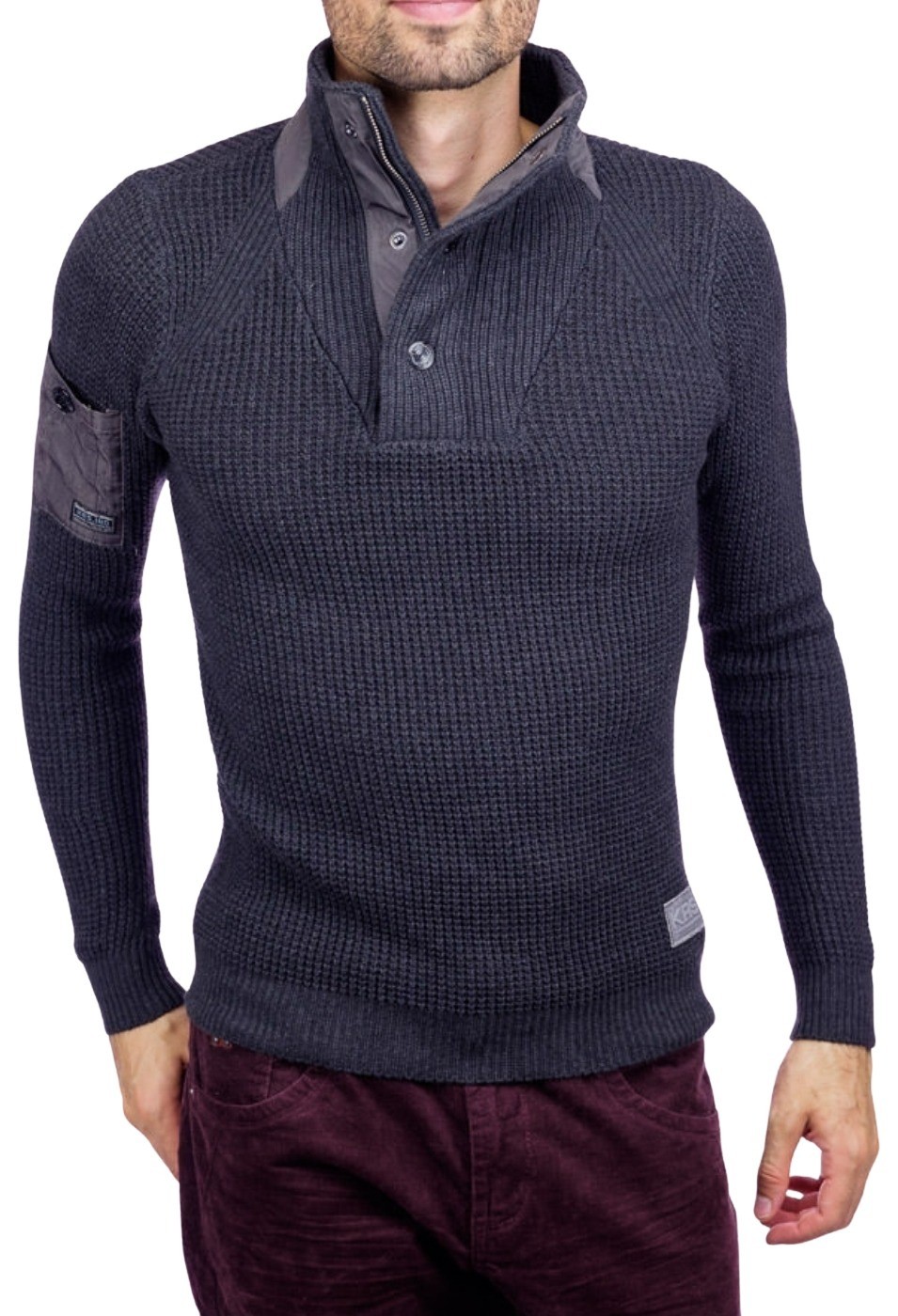 Jersey de manga larga color Gris para Hombre