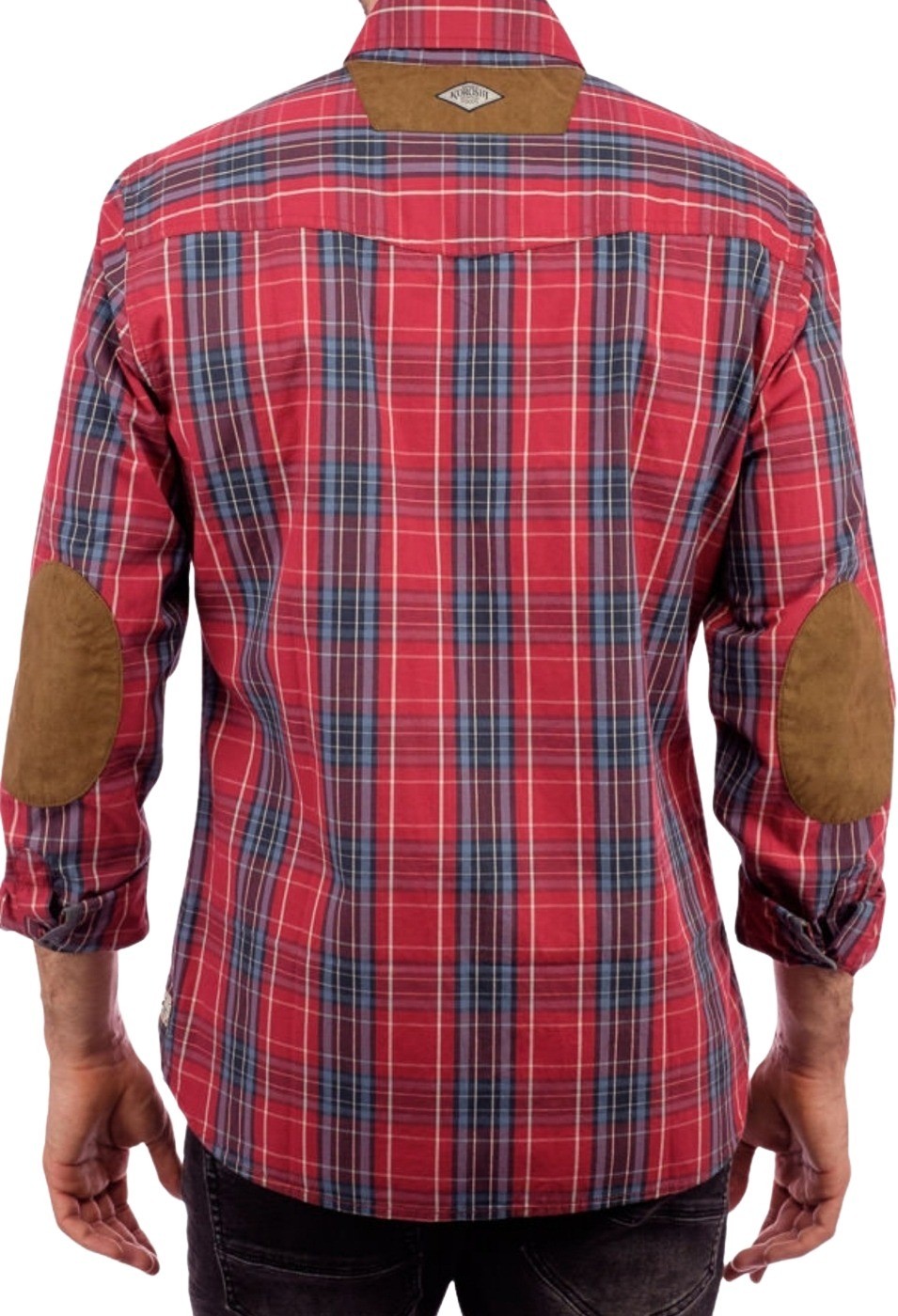 Camisa Manga Larga algodón de color Granate para Hombre 2