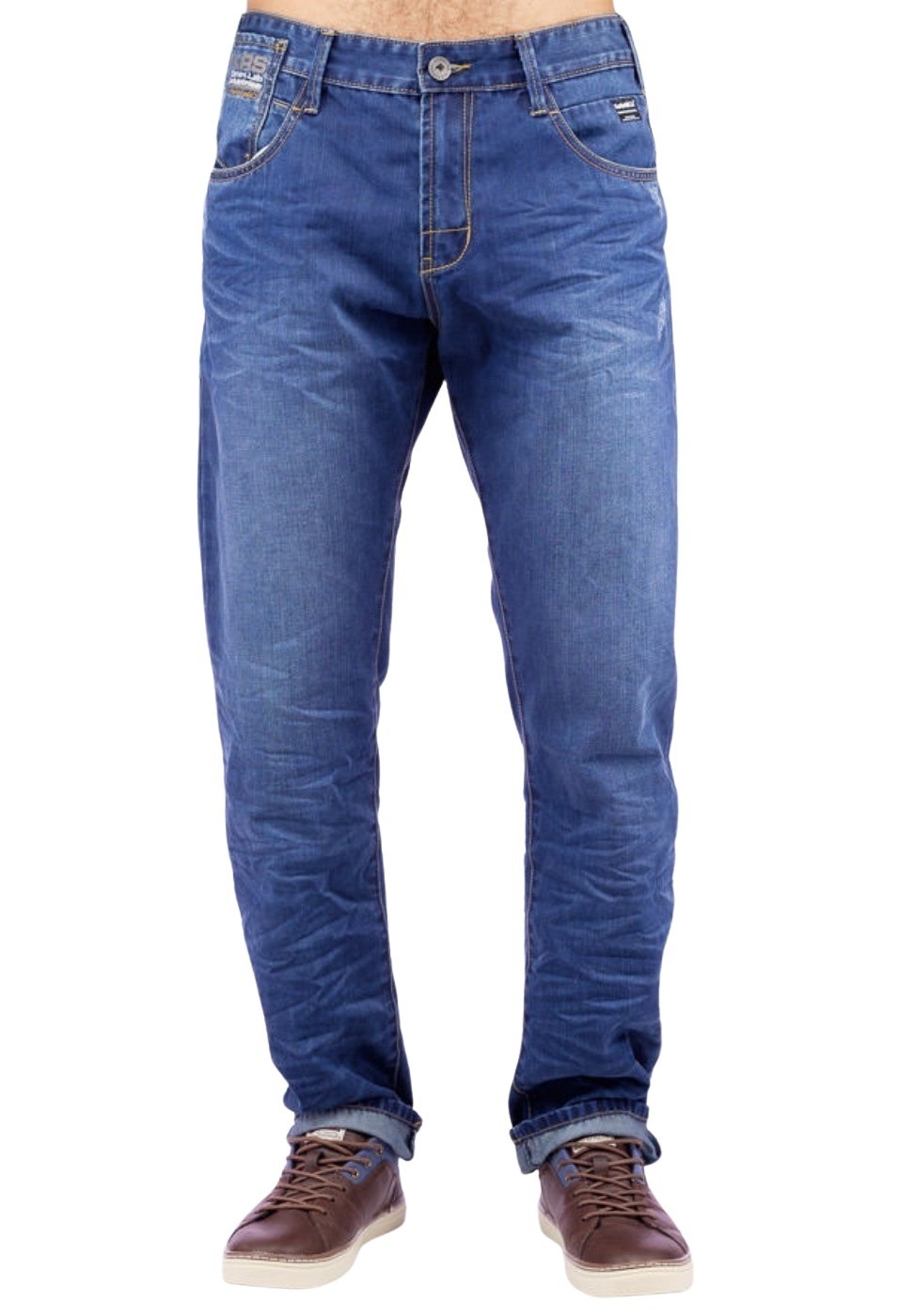 Pantalón largo comfort denim slim para Hombre color Azul