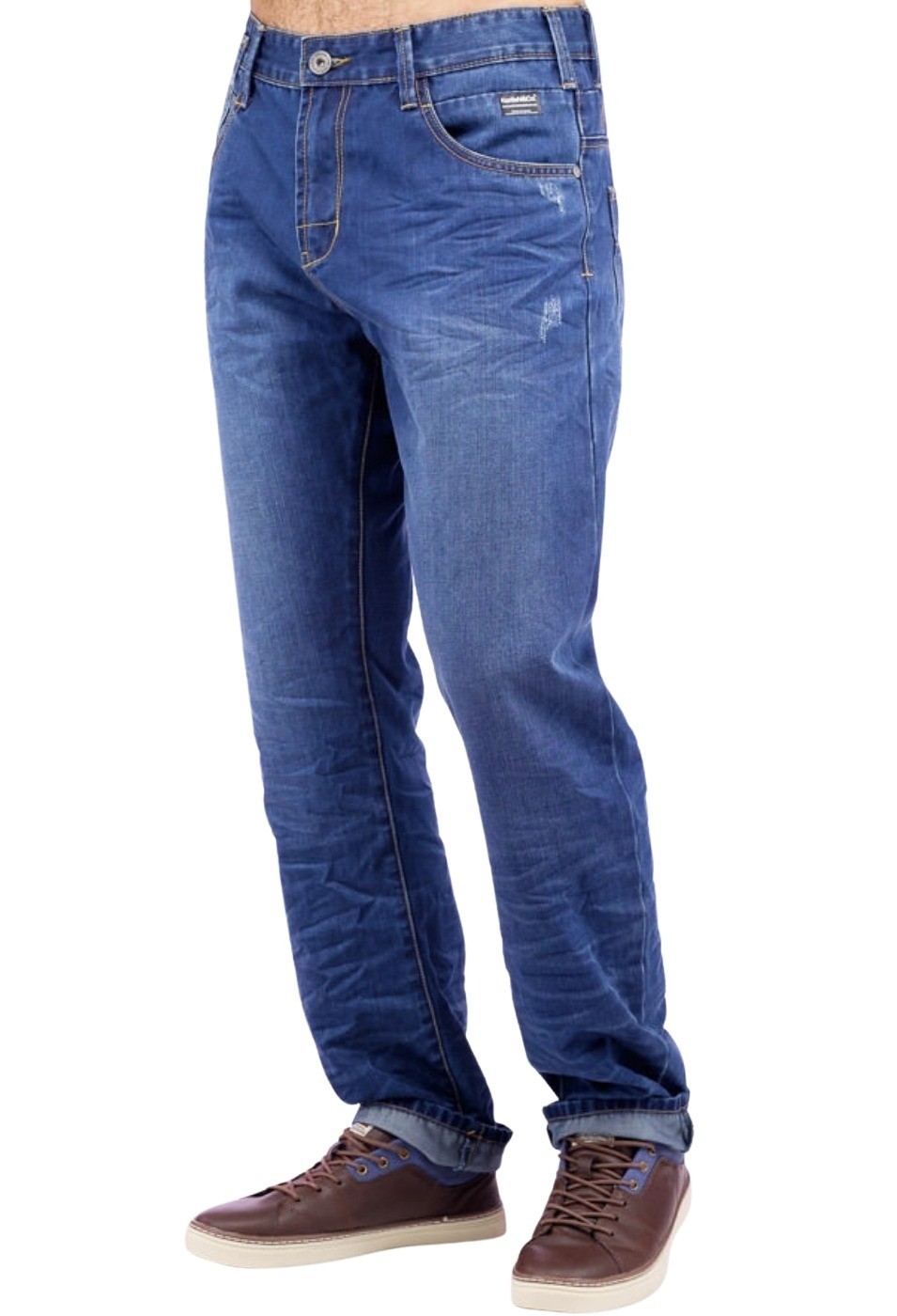 Pantalón largo comfort denim slim para Hombre color Azul 3