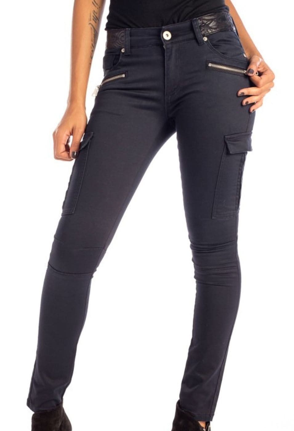 Pantalón slim denim mujer 