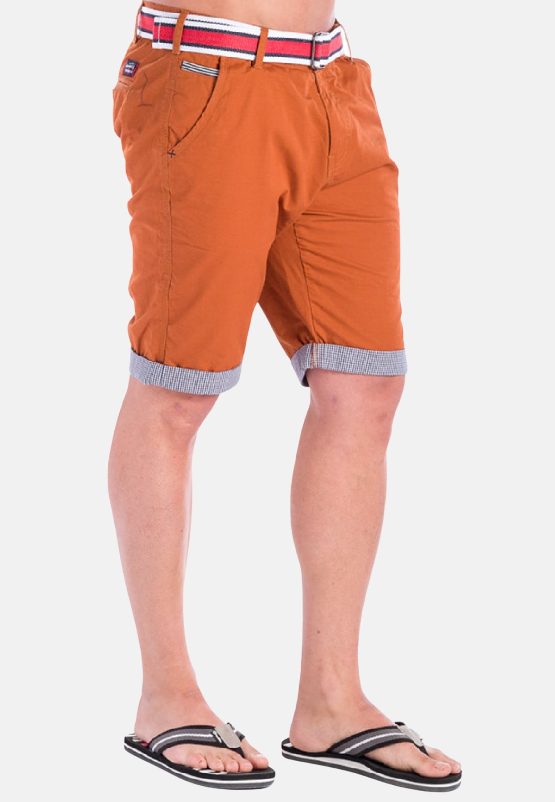 Pantalón corto Bermuda de Algodón color Teja para Hombre 3