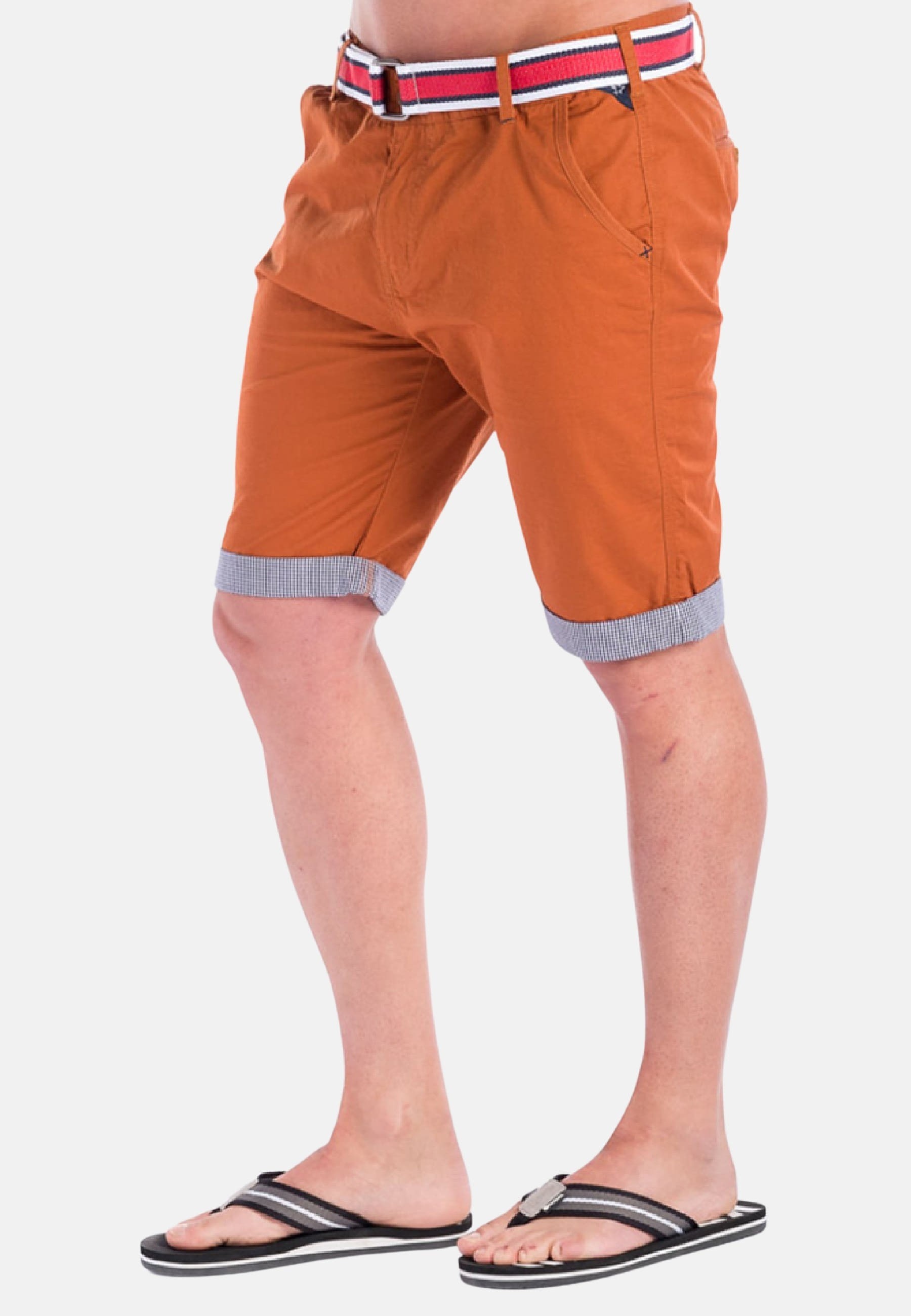 Pantalón corto Bermuda de Algodón color Teja para Hombre 2