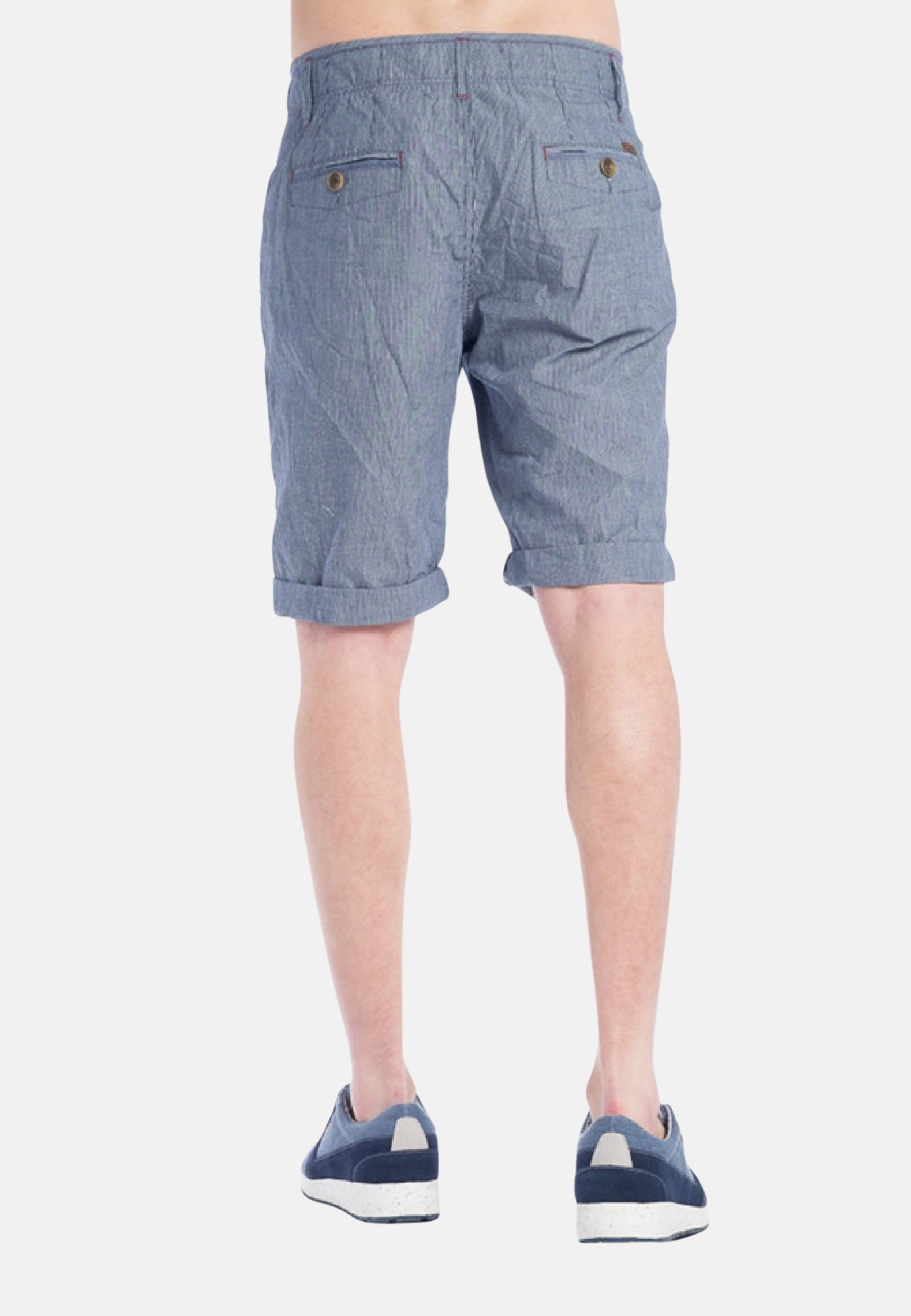 Pantalón corto Bermuda de Algodón a rayas color Navy para Hombre 1