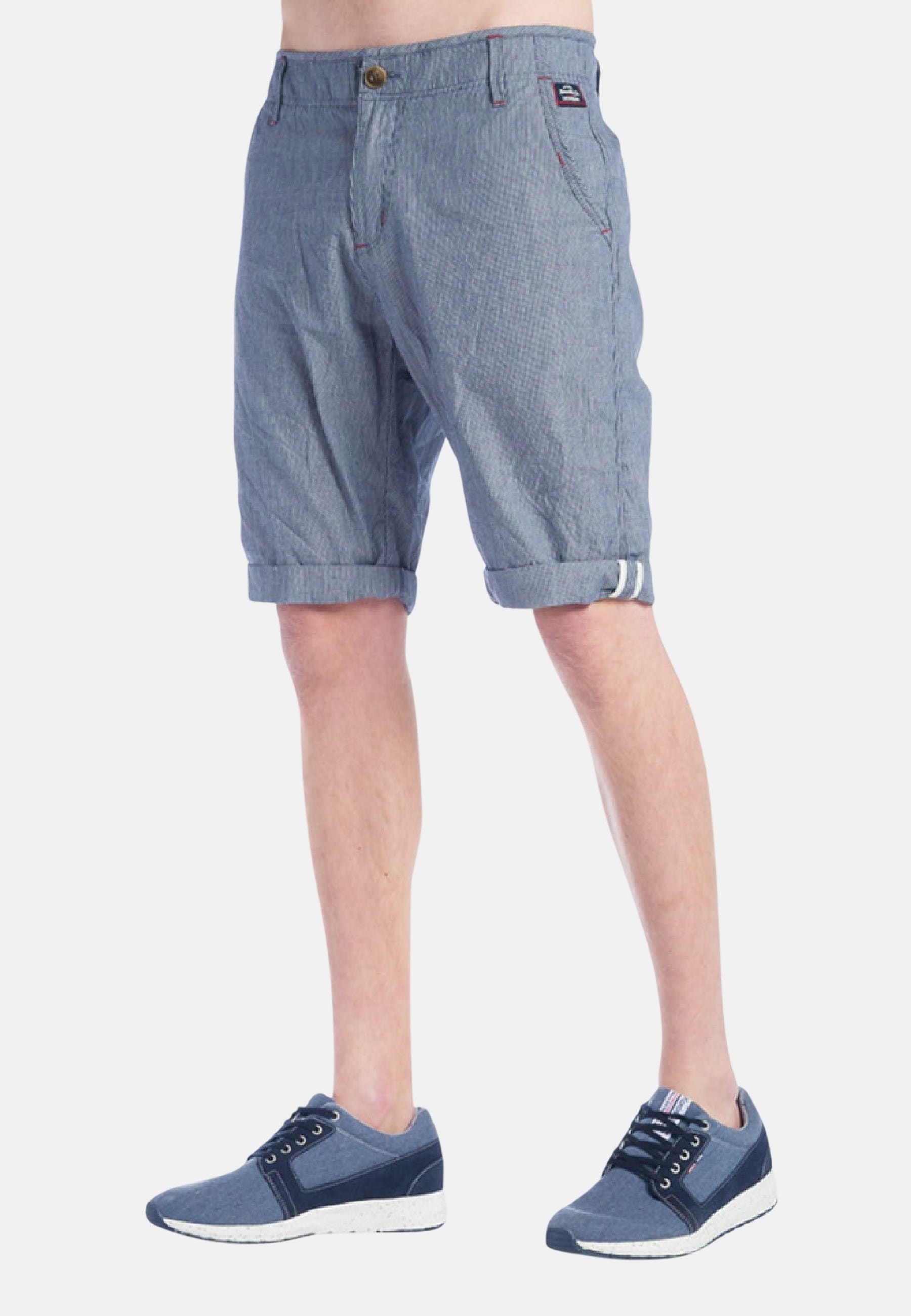 Pantalón corto Bermuda de Algodón a rayas color Navy para Hombre 3