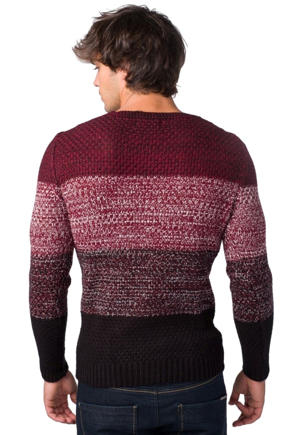 Jersey tricot cuello redondo de color Granate para Hombre 1