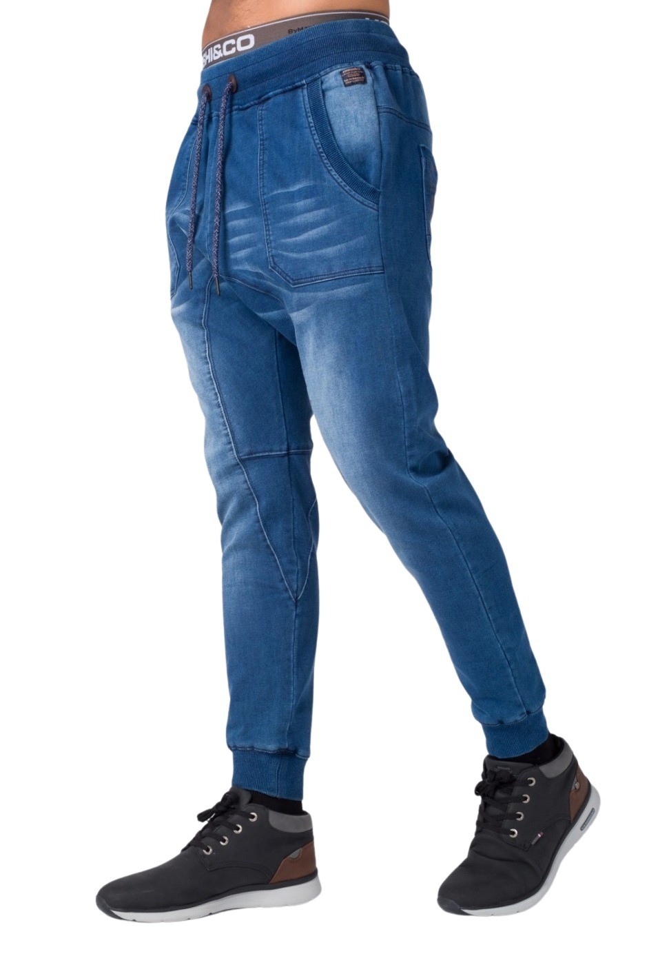 Pantalón jogging baggy denim bolsillos de color Azul para Hombre 1