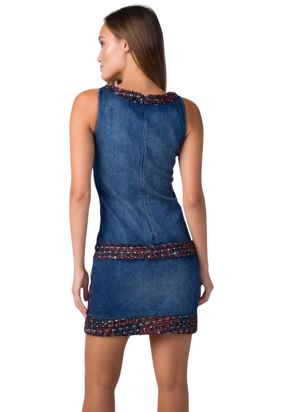 Vestido denim estampado sin mangas color Azul para Mujer 2