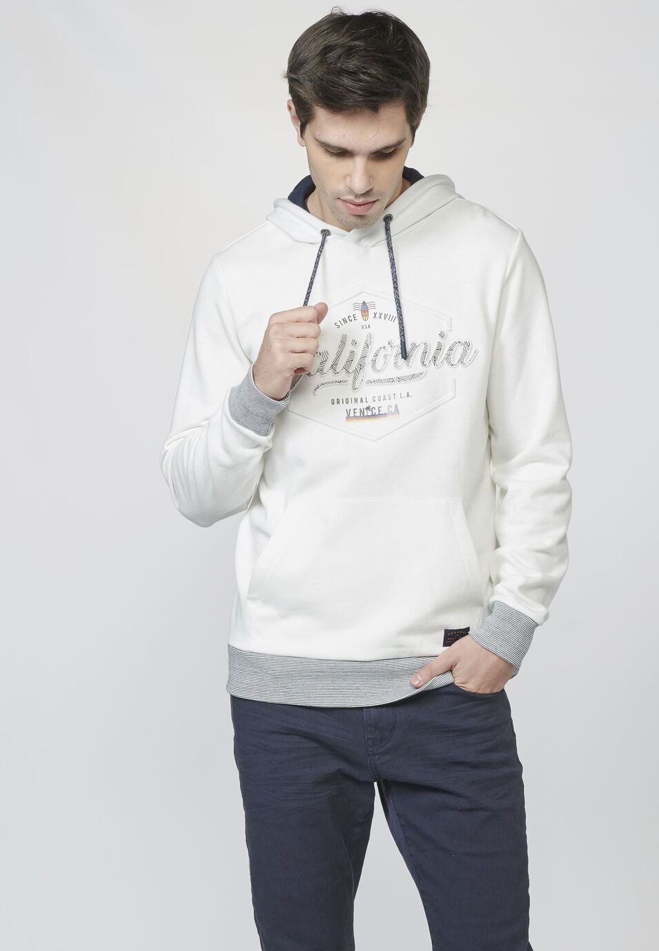 Sudadera de felpa con Capucha Ajustable y Bolsillo Tipo Canguro para Hombre 3